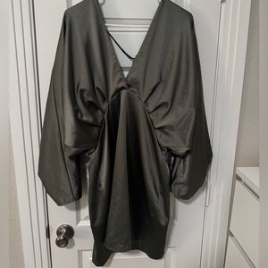 Zara Charcoal Satin Dress